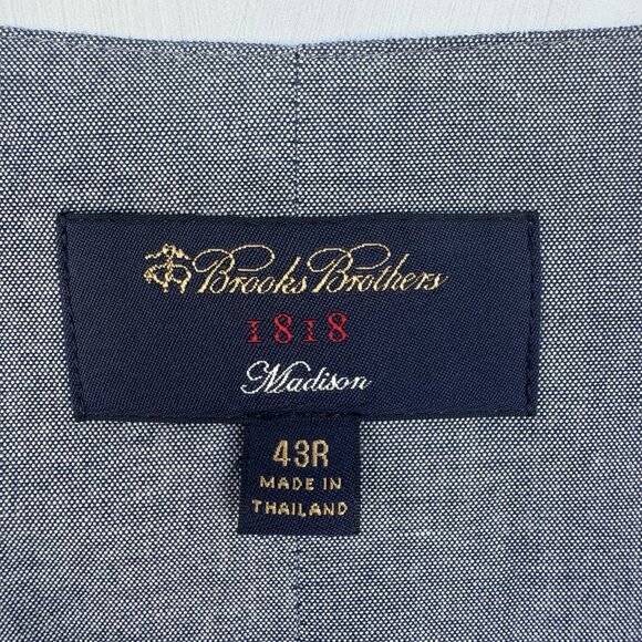 Brooks Brothers 1818 Madison Baird McNutt Irish Linen Vest 43R Plaid & Denim - Picture 2 of 9